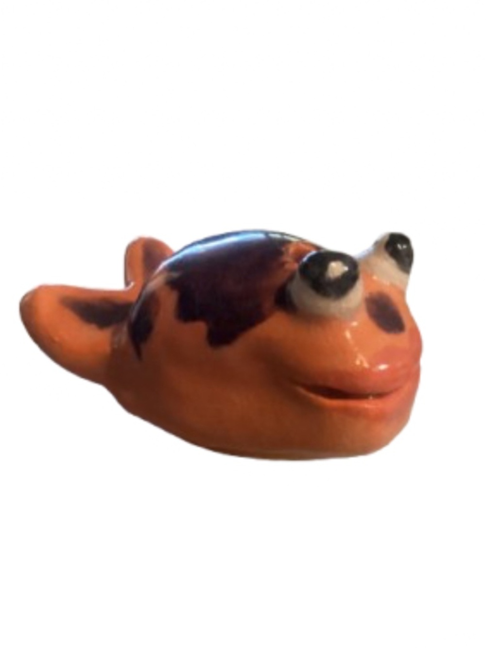 Handmade Smiling GoldFish Blowhole -Ceramic Sculpture- Art
